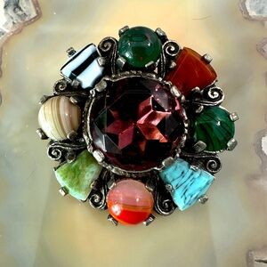 Whimsical Vintage miracle glass beads brooch